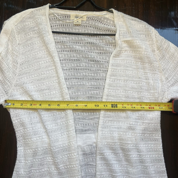 Style & Co Women's Size Medium Knit Open Cardigan White Beach Cover Up - Picture 9 of 10